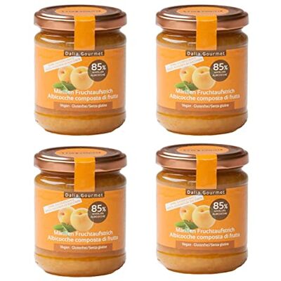 ZeroCal - Dalia Dalia Fruchtaufstrich Aprikose ohne Zuckerzusatz 4x220g traditionell hergestellt in Südtirol (Italien) 85% Fruchtanteil ZeroCal - Dalia Dalia Fruchtaufstrich Aprikose ohne Zuckerzusatz 4x220g traditionell hergestellt in Südtirol (Italien) 85% Fruchtanteil