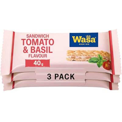 Wasa Knäckebrot Sandwich Käse, Tomate & Basilikum Multipack, 8 x 120g Wasa Knäckebrot Sandwich Käse, Tomate & Basilikum Multipack, 8 x 120g
