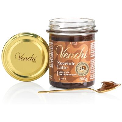 Venchi Streichcreme Milch und IGP-Piemont (45%) Haselnuss, 200 g Glutenfrei Venchi Streichcreme Milch und IGP-Piemont (45%) Haselnuss, 200 g Glutenfrei
