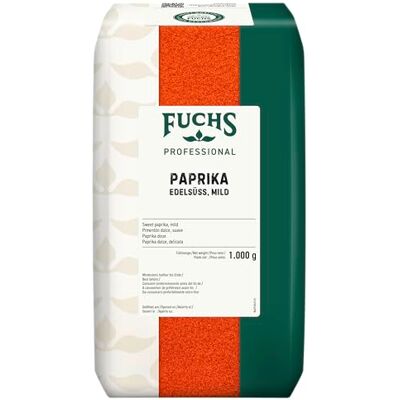 Fuchs Professional Paprika edelsüß mild 1 kg im großen Beutel Mildes Gewürz für Gulasch, Saucen und Dips Für Großverbraucher und Gastronomie Fuchs Professional Paprika edelsüß mild 1 kg im großen Beutel Mildes Gewürz für Gulasch, Saucen und Dips Für Großverbraucher und Gastronomie