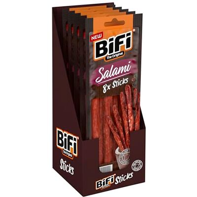 Bifi Rustic Sticks Salami 8er Pack (8 x 80 g) Herzhafter Salami Snack im rustikalen Stil Proteinreicher Fleisch Snack für unterwegs Büro und Zuhause zum Teilen Bifi Rustic Sticks Salami 8er Pack (8 x 80 g) Herzhafter Salami Snack im rustikalen Stil Proteinreicher Fleisch Snack für unterwegs Büro und Zuhause zum Teilen