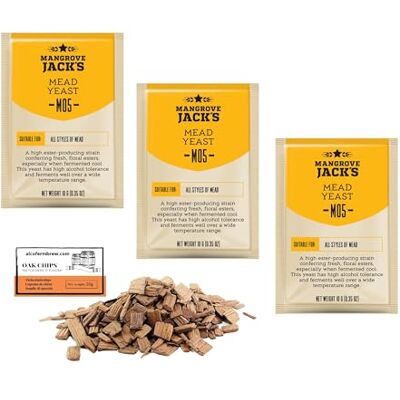 AlcoFermBrew 3 x Mangrove Jack’s 11g/25L Methefe Hefe zur Met-Gärung, Hefe für Honig, Weinhefe AlcoFermBrew 3 x Mangrove Jack’s 11g/25L Methefe Hefe zur Met-Gärung, Hefe für Honig, Weinhefe