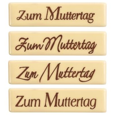 Günthart 96 Stück Schriftstreifen Zum Muttertag, weiße Schokolade, zum Dekorieren von Torten und als Tischdekoration Günthart 96 Stück Schriftstreifen Zum Muttertag, weiße Schokolade, zum Dekorieren von Torten und als Tischdekoration