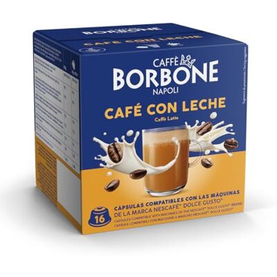 CAFFÈ BORBONE Café au Lait 64 Kapseln Lösliches Pulvergetränk mit Milchpulver und Instantkaffee Kompatibel mit Kaffeemaschinen der Marke Nescafè®* Dolce Gusto®* CAFFÈ BORBONE Café au Lait 64 Kapseln Lösliches Pulvergetränk mit Milchpulver und Instantkaffee Kompatibel mit Kaffeemaschinen der Marke Nescafè®* Dolce Gusto®*