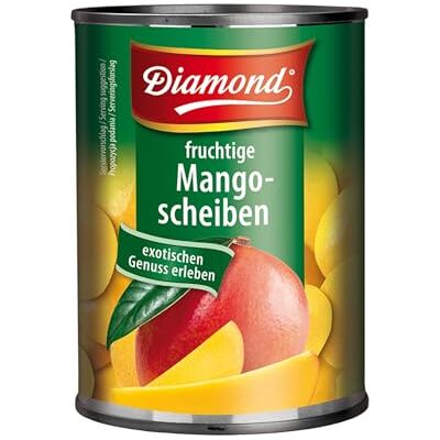 Diamond Mangofrüchte in Scheiben, leicht gezuckerte Mangoscheiben, Obstkonserve in der Dose 12 x 425 ml Diamond Mangofrüchte in Scheiben, leicht gezuckerte Mangoscheiben, Obstkonserve in der Dose 12 x 425 ml
