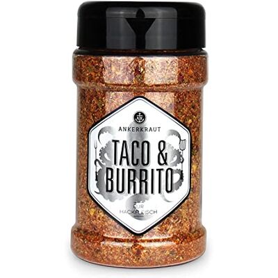 Ankerkraut Taco & Burrito, mexikanischer Street-Food-Klassiker, 190g im Streuer, Gewürz-Mischung für zu Hause, lecker schmecker, Marinade für Fleisch Ankerkraut Taco & Burrito, mexikanischer Street-Food-Klassiker, 190g im Streuer, Gewürz-Mischung für zu Hause, lecker schmecker, Marinade für Fleisch