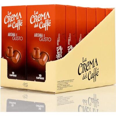 La Crema del Caffe La Crema del Caffè Aroma e Gusto, 120 Nespresso-kompatible Kaffeekapseln, Intensive Aromen von Geröstetem Brot und Bitterem Kakao mit Würzigen Noten, Dunkle Röstung La Crema del Caffe La Crema del Caffè Aroma e Gusto, 120 Nespresso-kompatible Kaffeekapseln, Intensive Aromen von Geröstetem Brot und Bitterem Kakao mit Würzigen Noten, Dunkle Röstung