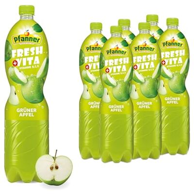 Pfanner Grüner Apfel (6 x 1,5 l) – Apfelgetränk mit 10% Fruchtgehalt – Fruchtgetränk mit Vitamin B, C und E Pfanner Grüner Apfel (6 x 1,5 l) – Apfelgetränk mit 10% Fruchtgehalt – Fruchtgetränk mit Vitamin B, C und E