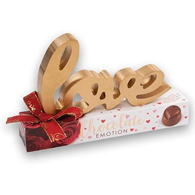 Günthart 1 Holz-Dekoration love auf Box gefüllt mit Pralinen Vollmilchschokolade gefüllt mit Nougatcreme zum Verschenken an die Liebsten Günthart 1 Holz-Dekoration love auf Box gefüllt mit Pralinen Vollmilchschokolade gefüllt mit Nougatcreme zum Verschenken an die Liebsten