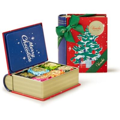 Venchi , Rote Mini Buch-Dose, 6 Chocoviar, Glutenfrei, 120 g Venchi , Rote Mini Buch-Dose, 6 Chocoviar, Glutenfrei, 120 g