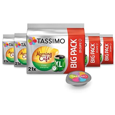 Tassimo Kapseln Morning Café XL Filter, Big Pack, 5 x 21 Pads, 105 Kaffeekapseln Tassimo Kapseln Morning Café XL Filter, Big Pack, 5 x 21 Pads, 105 Kaffeekapseln