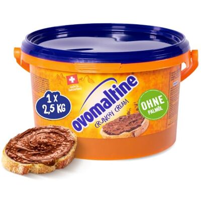 OVOMALTINE Crunchy Cream Brotaufstrich einzigartig knusprige Schoko-Creme ohne Palmöl süßer Aufstrich mit knusprigen Stückchen hergestellt in der Schweiz (1 x 2,5 kg Eimer) OVOMALTINE Crunchy Cream Brotaufstrich einzigartig knusprige Schoko-Creme ohne Palmöl süßer Aufstrich mit knusprigen Stückchen hergestellt in der Schweiz (1 x 2,5 kg Eimer)