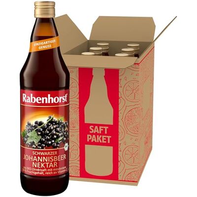 Rabenhorst Schwarzer Johannisbeer-Nektar BIO 6er Pack (6 x 700 ml) Fein-herber Nektar mit mindestens 35% Fruchtgehalt und natürlichem Vitamin C Rabenhorst Schwarzer Johannisbeer-Nektar BIO 6er Pack (6 x 700 ml) Fein-herber Nektar mit mindestens 35% Fruchtgehalt und natürlichem Vitamin C