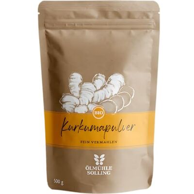 Ölmühle Solling BIO Kurkuma Pulver Fein vermahlenes Pulver aus Kurkumawurzeln. Kurkumapulver aus 100% kontrolliert biologischer Erzeugung. Ideal für exotische Gerichte Inhalt: 500 g Ölmühle Solling BIO Kurkuma Pulver Fein vermahlenes Pulver aus Kurkumawurzeln. Kurkumapulver aus 100% kontrolliert biologischer Erzeugung. Ideal für exotische Gerichte Inhalt: 500 g