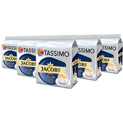Jacobs TASSIMO Medaille d'Or Kaffee Kapseln Pods T Discs 5er Pack, 80 Getränke Jacobs TASSIMO Medaille d'Or Kaffee Kapseln Pods T Discs 5er Pack, 80 Getränke