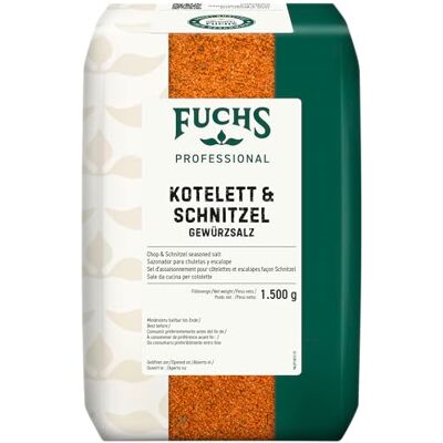 Fuchs Professional Kotelett und Schnitzel Gewürzsalz Grill-Würzmischung für Kurzgebratenes Profi-Qualität für Großverbraucher 1,5 kg im recyclebaren Beutel Fuchs Professional Kotelett und Schnitzel Gewürzsalz Grill-Würzmischung für Kurzgebratenes Profi-Qualität für Großverbraucher 1,5 kg im recyclebaren Beutel