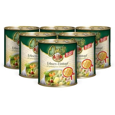 Buss Omi’s klassischer Erbseneintopf Traditionelle Erbsensuppe, 6 x 800g Buss Omi’s klassischer Erbseneintopf Traditionelle Erbsensuppe, 6 x 800g
