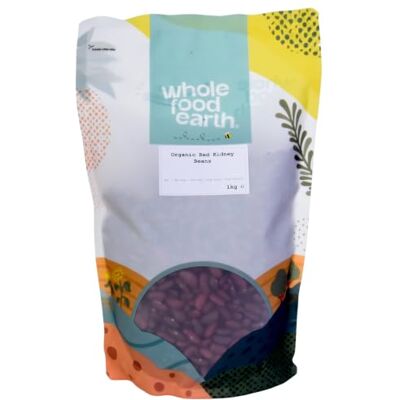 Wholefood Earth Organic Red Kidney Beans 1kg Raw Vegan GMO Free Dark Red High Fibre High Protein Certified Organic Wholefood Earth Organic Red Kidney Beans 1kg Raw Vegan GMO Free Dark Red High Fibre High Protein Certified Organic