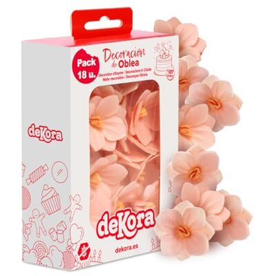 dekora – Essbare Blumen für Torten aus Oblate, 18 salmón Camélias, 4 cm, ohne Zucker, glutenfrei, laktosefrei, Tortendeko essbar für Hochzeit, Geburtstag, Taufe und Gender reveal dekora – Essbare Blumen für Torten aus Oblate, 18 salmón Camélias, 4 cm, ohne Zucker, glutenfrei, laktosefrei, Tortendeko essbar für Hochzeit, Geburtstag, Taufe und Gender reveal