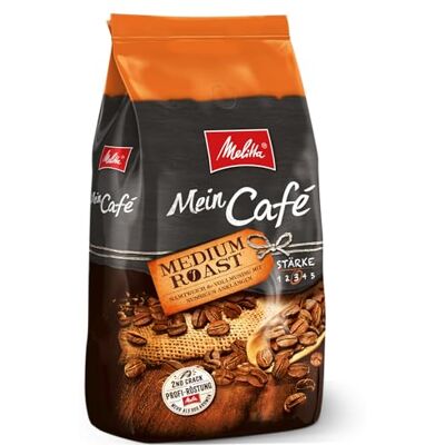 Melitta Mein Café Medium Roast, Ganze Kaffee-Bohnen, ungemahlen, Kaffeebohnen für Kaffee-Vollautomat, mittlere Röstung, Stärke 3 Melitta Mein Café Medium Roast, Ganze Kaffee-Bohnen, ungemahlen, Kaffeebohnen für Kaffee-Vollautomat, mittlere Röstung, Stärke 3