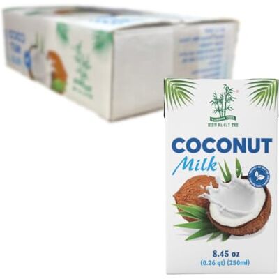 Bamboo Tree Kokosmilch UHT 17%-19% Fett 6 X 250 ML 77% Kokosnuss-Extrakt aus der Region Ben Tre in Vietnam, ideal für Getränke und Kochen Bamboo Tree Kokosmilch UHT 17%-19% Fett 6 X 250 ML 77% Kokosnuss-Extrakt aus der Region Ben Tre in Vietnam, ideal für Getränke und Kochen