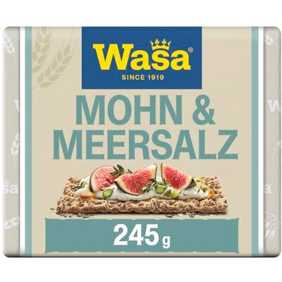 Wasa Knäckebrot Selection Mohn & Meersalz, 12er Pack 245g Wasa Knäckebrot Selection Mohn & Meersalz, 12er Pack 245g