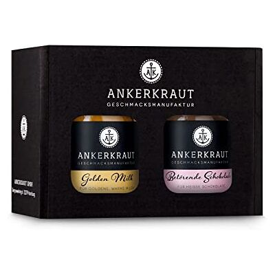 Ankerkraut Box Warm-Up, mit Golden Milk und Betörender Schokolade, im Korkenglas Ankerkraut Box Warm-Up, mit Golden Milk und Betörender Schokolade, im Korkenglas
