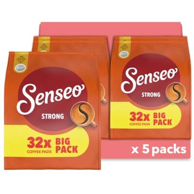 Senseo Pads Strong, Vorratspackung, 5 x 32 Getränke, 160 Kaffeepads (Verpackungsdesign kann abweichen) Senseo Pads Strong, Vorratspackung, 5 x 32 Getränke, 160 Kaffeepads (Verpackungsdesign kann abweichen)