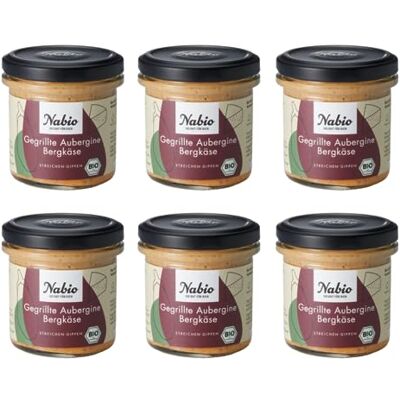 NABIO Mediterraner Aufstrich Gegrillte Aubergine Bergkäse I vegetarisch I (6 x 135g) NABIO Mediterraner Aufstrich Gegrillte Aubergine Bergkäse I vegetarisch I (6 x 135g)
