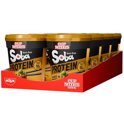 NISSIN Cup Noodles Soba Protein Classic Instant-Nudeln 8er Pack Gewohnt leckere Yakisoba-Style-Sauce, extra viel Topping, 18g Protein je Cup fertig in 3 Minuten! NISSIN Cup Noodles Soba Protein Classic Instant-Nudeln 8er Pack Gewohnt leckere Yakisoba-Style-Sauce, extra viel Topping, 18g Protein je Cup fertig in 3 Minuten!