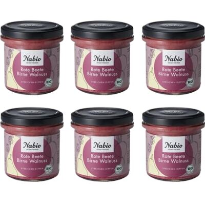 NABIO Mediterraner Aufstrich Rote Beete Birne Walnuss I vegan I (6 x 135g) NABIO Mediterraner Aufstrich Rote Beete Birne Walnuss I vegan I (6 x 135g)
