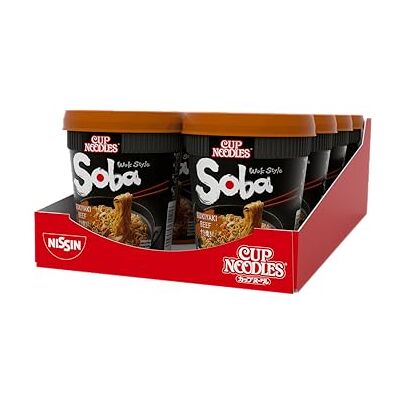 NISSIN Cup Noodles Soba Cup – Sukiyaki Beef, 8er Pack, Wok Style Instant-Nudeln japanischer Art, mit Würzsauce, Rind & Gemüse, schnell im Becher zubereitet, asiatisches Essen (8 x 89 g) Kräftiger Rindfleischgeschmack in authentischer Sukiyaki Sauce mehr NISSIN Cup Noodles Soba Cup – Sukiyaki Beef, 8er Pack, Wok Style Instant-Nudeln japanischer Art, mit Würzsauce, Rind & Gemüse, schnell im Becher zubereitet, asiatisches Essen (8 x 89 g) Kräftiger Rindfleischgeschmack in authentischer Sukiyaki Sauce mehr