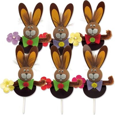 Günthart 100 Stück Chenile-Einstecker Osterhase braun zur Osterzeit mit Blumen rot, gelb, pink, lila zum Einstecken in Kuchen und Torten zu Ostern Tortendekoration Günthart 100 Stück Chenile-Einstecker Osterhase braun zur Osterzeit mit Blumen rot, gelb, pink, lila zum Einstecken in Kuchen und Torten zu Ostern Tortendekoration