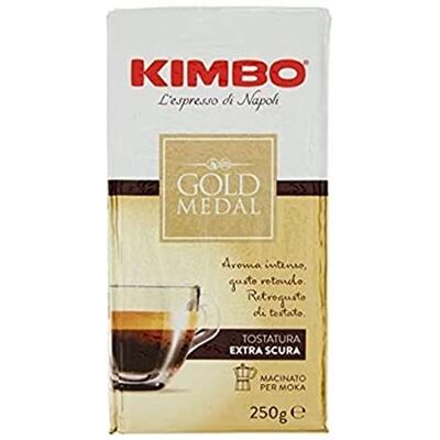 Kimbo 4x Espresso GOLD MEDAL AROMA 250g Packung gemahlen ground coffee caffè Kimbo 4x Espresso GOLD MEDAL AROMA 250g Packung gemahlen ground coffee caffè