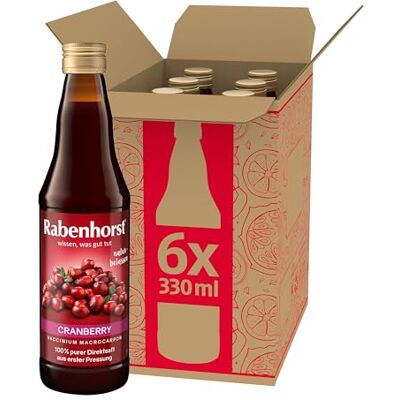 Rabenhorst Cranberry Muttersaft 6er Pack (6 x 330 ml) 100% purer Direktsaft aus erster Pressung aus sorgfältig ausgewählten, original nordamerikanischen Cranberrys bester Qualität Rabenhorst Cranberry Muttersaft 6er Pack (6 x 330 ml) 100% purer Direktsaft aus erster Pressung aus sorgfältig ausgewählten, original nordamerikanischen Cranberrys bester Qualität