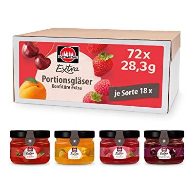 Schwartau Extra Mix-Box 4 Sorten Marmelade im Portionsglas 72 x 28,3 g Schwartau Extra Mix-Box 4 Sorten Marmelade im Portionsglas 72 x 28,3 g