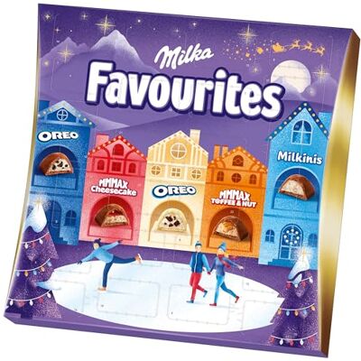 Milka Favourites Adventskalender, Mit Pralinen in 5 Sorten, 206 g Fünf Sorten: Alpenmilch, OREO, Nuss, Kakaocrème & weiße Schokolade, Tägliche Schokoladenüberraschungen für die Adventszeit Milka Favourites Adventskalender, Mit Pralinen in 5 Sorten, 206 g Fünf Sorten: Alpenmilch, OREO, Nuss, Kakaocrème & weiße Schokolade, Tägliche Schokoladenüberraschungen für die Adventszeit