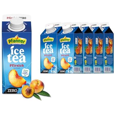 Pfanner Eistee Pfirsich Zero 8 x 750 ml Vorratspack direkt aufgebrühter Schwarztee mit Pfirsichsaft – Ice Tea Karton ohne Zucker Pfanner Eistee Pfirsich Zero 8 x 750 ml Vorratspack direkt aufgebrühter Schwarztee mit Pfirsichsaft – Ice Tea Karton ohne Zucker