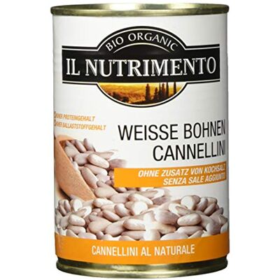 Probios IL NUTRIMENTO Bio weiße Bohnen – Natürliche Cannellini-Bohnen – Ohne Salzzusatz – Packung mit 12 Stück (12 x 400 g) Probios IL NUTRIMENTO Bio weiße Bohnen – Natürliche Cannellini-Bohnen – Ohne Salzzusatz – Packung mit 12 Stück (12 x 400 g)
