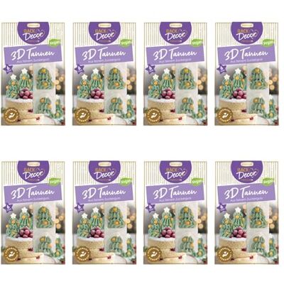 Günthart BackDecor 6 Stück x 8 Packungen Zucker-Tannenbäume, Süßes für den Winter, 8er Set (320 gr), Vegan Günthart BackDecor 6 Stück x 8 Packungen Zucker-Tannenbäume, Süßes für den Winter, 8er Set (320 gr), Vegan