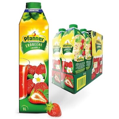 Pfanner Erdbeere Fruchtnektar (8 x 1 l) 30% Fruchtgehalt – Fruchtgetränk im Vorratspack – Getränk aus Erdbeernektar Pfanner Erdbeere Fruchtnektar (8 x 1 l) 30% Fruchtgehalt – Fruchtgetränk im Vorratspack – Getränk aus Erdbeernektar