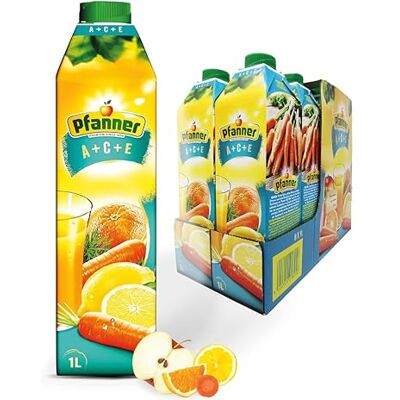 Pfanner A+C+E Mehrfruchtsaftgetränk 8x1l, 25% Fruchtgehalt ACE Vitamingetränk Vorratspack, Vitamin A C E Fruchtmix, Multivitamin Juice Erfrischungsgetränk Pfanner A+C+E Mehrfruchtsaftgetränk 8x1l, 25% Fruchtgehalt ACE Vitamingetränk Vorratspack, Vitamin A C E Fruchtmix, Multivitamin Juice Erfrischungsgetränk