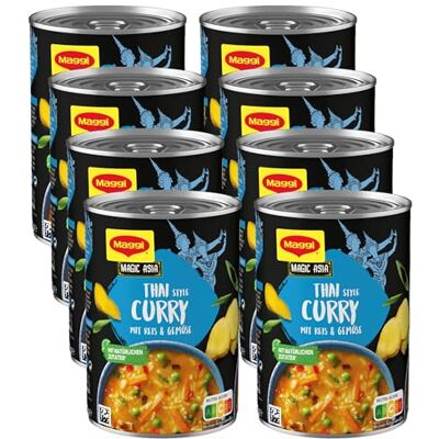 Maggi Magic Asia Thai Style Curry, leckeres veganes Fertiggericht mit Reis & Gemüse, 10er Pack (10 x 400g) Maggi Magic Asia Thai Style Curry, leckeres veganes Fertiggericht mit Reis & Gemüse, 10er Pack (10 x 400g)
