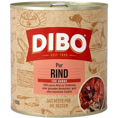 Dibo – PUR RIND, 6 x 800g-Dose, Reine Fleischdosen aus frischem und natürlichem Fleisch! -Qualität Dibo – PUR RIND, 6 x 800g-Dose, Reine Fleischdosen aus frischem und natürlichem Fleisch! -Qualität