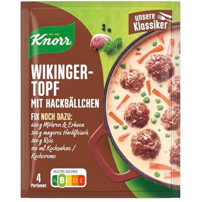 Knorr Fix Würzmischung Wikingertopf mit Hackbällchen für ein leckeres Gericht mit Hackfleisch ohne geschmacksverstärkende Zusatzstoffe 23x 30 g Knorr Fix Würzmischung Wikingertopf mit Hackbällchen für ein leckeres Gericht mit Hackfleisch ohne geschmacksverstärkende Zusatzstoffe 23x 30 g