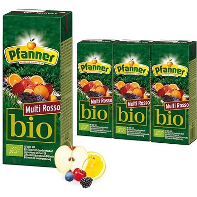 Pfanner 30% Bio Multi Rosso im Vorratspack – Fruchtsaft mit fruchtigem Geschmack – Saft aus Orangen, Zitronen, Äpfel, Brombeeren, Heidelbeeren und Sauerkirschen inkl. Strohhalm (0,2 l x 30) Pfanner 30% Bio Multi Rosso im Vorratspack – Fruchtsaft mit fruchtigem Geschmack – Saft aus Orangen, Zitronen, Äpfel, Brombeeren, Heidelbeeren und Sauerkirschen inkl. Strohhalm (0,2 l x 30)
