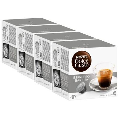 Nescafé Espresso Barista, Stark, Kaffee, Kaffeekapsel, 4er Pack, 4 x 16 Kapseln Nescafé Espresso Barista, Stark, Kaffee, Kaffeekapsel, 4er Pack, 4 x 16 Kapseln