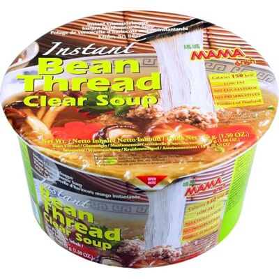 MAMA Instant-Bowl-Glasnudeln klare Suppe – Instantnudelsuppe orientalischer Art – Authentisch thailändisch kochen – 6 x 45 g MAMA Instant-Bowl-Glasnudeln klare Suppe – Instantnudelsuppe orientalischer Art – Authentisch thailändisch kochen – 6 x 45 g
