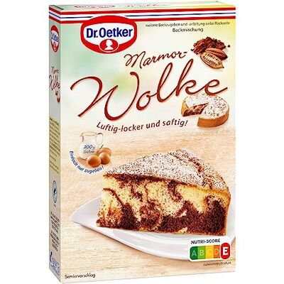 Dr. Oetker Marmor-Wolke, 8 x 455 g, Backmischung für besonders luftig-lockeren Rührkuchen, zum Zubereiten von besonders lockerem und saftigem Marmorkuchen, mit Dekorzucker Dr. Oetker Marmor-Wolke, 8 x 455 g, Backmischung für besonders luftig-lockeren Rührkuchen, zum Zubereiten von besonders lockerem und saftigem Marmorkuchen, mit Dekorzucker