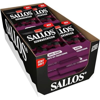 SALLOS Schwarzweich Dark Berry Vorrats-Pack – Lakritz mit Fruchtgummi, aus natürlichem Süßholzsaft, würzige Lakritz-Kombination, vegan, im Vorrats-Pack, 20 x 200 g SALLOS Schwarzweich Dark Berry Vorrats-Pack – Lakritz mit Fruchtgummi, aus natürlichem Süßholzsaft, würzige Lakritz-Kombination, vegan, im Vorrats-Pack, 20 x 200 g